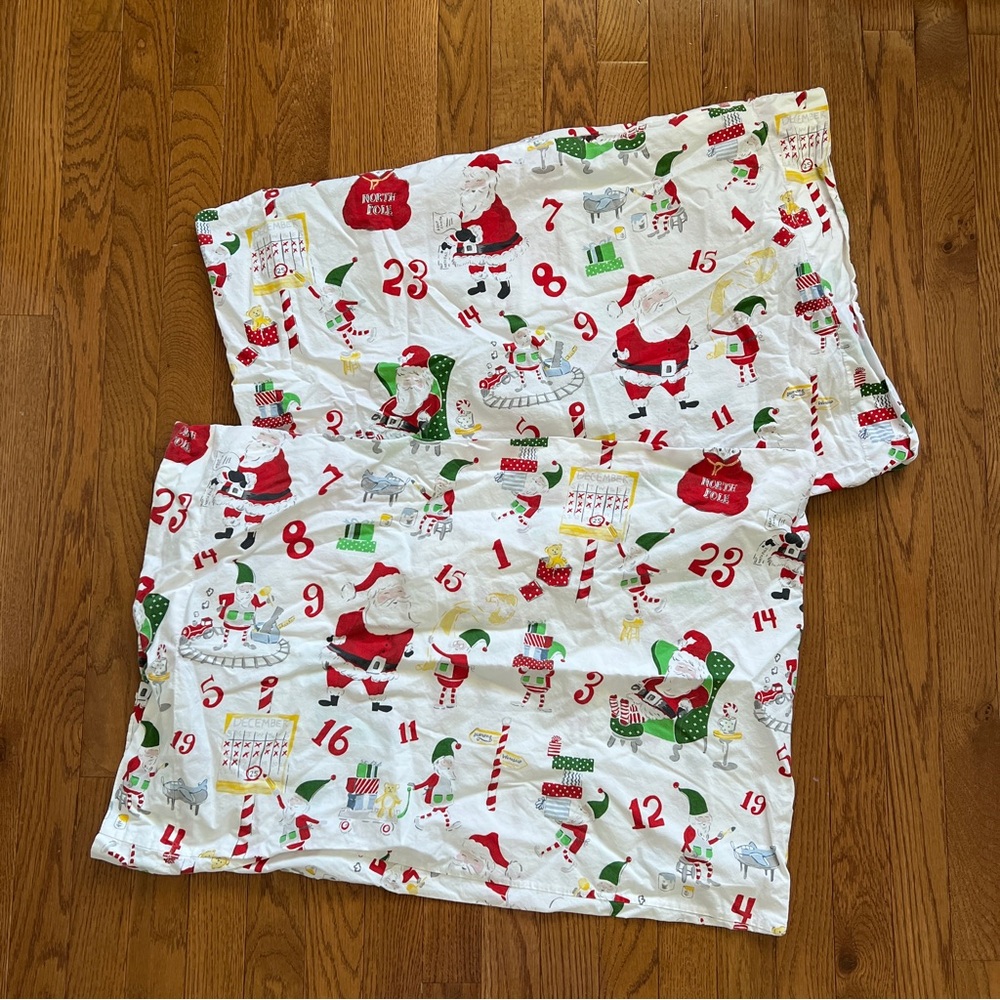 Pottery Barn Kids Santa’s Workshop Standard Pillow Case Set